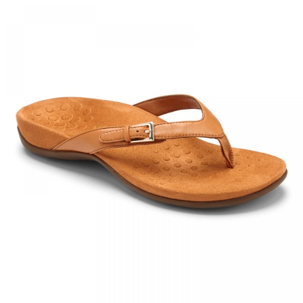 Vionic Sandals Ireland - Kelby Toe Post Sandal Brown - Womens Shoes Clearance | PGEBD-5261